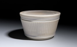  Dose Feldspat Porzellan, 2011 Feldspat-Reduktionsglasur, 1300°C, ceramics, porcelain, pottery, Kunsthandwerk, Gunnar Jakobson, Thüringen, Töpferei