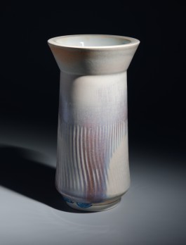  Konische Vase Porzellan, 2011 Feldspat-Reduktionsglasur, 1300°C, ceramics, porcelain, pottery, Kunsthandwerk, Gunnar Jakobson, Thüringen, Töpferei