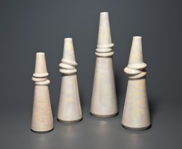  Schwabbelvasen, Porzellan, 2014, gedreht, geschnitten, montiert Lüsterglasur, 1280°C, E-Ofen, ceramics, porcelain, pottery, Kunsthandwerk, Gunnar Jakobson, Thüringen, Töpferei