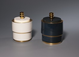  Dosen, Porzellan, 2014 Goldglasur, 1280°C, E-Ofen, ceramics, porcelain, pottery, Kunsthandwerk, Gunnar Jakobson, Thüringen, Töpferei