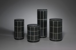  Dosen, eingefärbtes Porzellan mit weißen Intarsien, 2014, ceramics, porcelain, pottery, Kunsthandwerk, Gunnar Jakobson, Thüringen, Töpferei